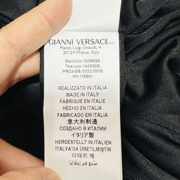 Versace Black Stretch Velvet Sleeveless Cocktail Mini Dress IT 44/US 8 NWT - Picture 12 of 16